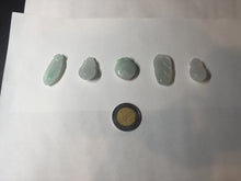 Load image into Gallery viewer, 100% natural type A icy watery sunny green/purple/clear small Jadeite Jade pendant group BL47
