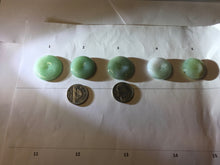 Load image into Gallery viewer, 23.5-28mm Type A 100% Natural sunny green/oily dark green black gray(老油青)/purple Jadeite Safety Guardian Button donuts pendant group PB301
