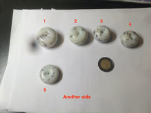 Load image into Gallery viewer, 100% Natural white beige with black/brown flying dandelions Osmanthus fragrant cheese cake nephrite Jade pendant/worry stone HT68
