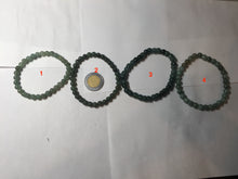Load image into Gallery viewer, 5.5-7mm size 50-58mm 100% natural type A dark green/blue/gray/black Guatemala jadeite jade beads bracelet PA164
