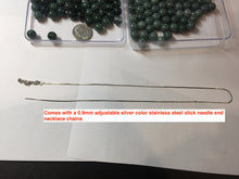 Load image into Gallery viewer, 10mm Type A 100% Natural light green dark green blue black gray Guatemala Jadeite Jade bead pendant group PB298  Add on item. No sale alone.
