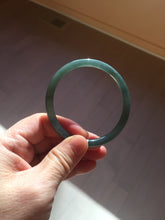 Load image into Gallery viewer, 56.5mm Certified Type A 100% Natural dark green/blue/gray Guatemala slim round cut Jadeite bangle PE58-7039
