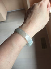 Load image into Gallery viewer, 53mm certified 100% natural Type A icy watery white light green gray (淡油青)Jadeite jade bangle PB268-1037
