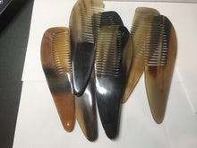 Load image into Gallery viewer, 12.5x4cm 100% Natural black brown yellow Buffalo Horn Rake Comb with Massage Handle (defects) group NJ2
