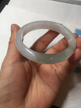 Load image into Gallery viewer, 54.2mm certified 100% natural Type A icy watery light watermelon rind oliy light green/purple/brown( 淡瓜油青) jadeite jade bangle BQ3-8153
