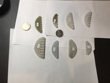 Load image into Gallery viewer, 100% Natural icy watery light green/gray Jadeite gua sha (刮痧) Jadeite jade Comb group E77 (Add on item! not sale individually)
