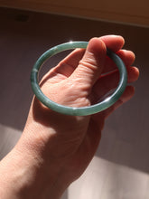 Load image into Gallery viewer, 61mm Certified Type A 100% Natural dark green/blue/gray with Guatemala slim round cut Jadeite bangle PE53-7041
