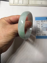 Load image into Gallery viewer, 51.6mm Certified Type A 100% Natural sunny green light green white thin Jadeite Jade bangle BS120-1581
