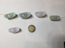 Load image into Gallery viewer, Type A 100% Natural light green/white/purple Jadeite Jade Ingots desk decor/pendant/worry stone BF157
