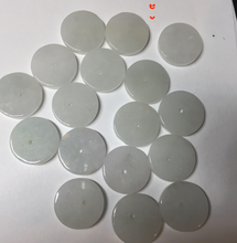 Load image into Gallery viewer, 14.8mm Type A 100% Natural icy watery light purple/yellow/white /green Jadeite Jade Safety Guardian Button Pendant group AX161
