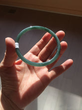 Load image into Gallery viewer, 61mm Certified Type A 100% Natural dark green/blue/gray with Guatemala slim round cut Jadeite bangle PE53-7041
