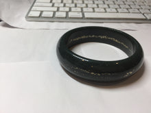 Load image into Gallery viewer, 58mm 100% Natural Dark Green/Black Meteorite Star Trail (星轨) Night Sky Galaxy Nephrite Bangle HN182-5903
