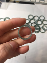 Load image into Gallery viewer, 17.7mm 7 1/2 100% natural type A icy watery green/blue/gray/black Guatemala jadeite jade band ring group PB302
