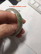 Load image into Gallery viewer, 52.7mm Type A 100% Natural icy sunny green/gray/black/brown Jadeite Jade bangle AT49
