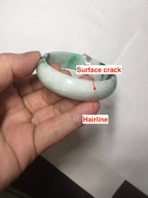 Load image into Gallery viewer, 46.7mm certified Type A 100% Natural sunny green/brown/white(白底青) kids Jadeite Jade bangle/scarf buckle PJ67-0098
