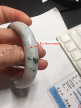 Load image into Gallery viewer, 60.5mm certified type A 100% Natural sunny green/purple chubby Jadeite jade bangle PH188-1255
