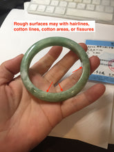 Load image into Gallery viewer, 59mm Certified Type A 100% Natural sunny green gray Jadeite Jade bangle PA126-9888
