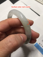 Load image into Gallery viewer, 54.5mm Certified type A 100% Natural green white light purple half mountain half water two-tone(半山半水) Jadeite bangle PE23-5466
