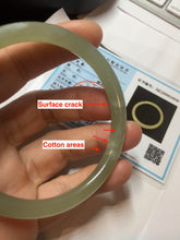 Load image into Gallery viewer, 55.8mm Certified 100% Natural light green gray black Nephrite Bangle HN146-6936
