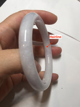 Load image into Gallery viewer, 56mm Certified Type A 100% Natural light purple white round cut Jadeite bangle PA109-6573
