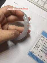 Load image into Gallery viewer, 60.1mm Certified Type A 100% Natural icy watery green/purple chubby Jadeite Jade bangle E145-9530
