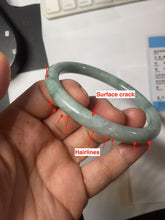 Load image into Gallery viewer, 60mm Certified Type A 100% Natural green round cut jadeite Jade bangle PJ40-0277
