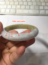 Load image into Gallery viewer, 56.4mm 100% natural light yellow purple white jadeite jade bangle BS122
