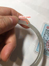Load image into Gallery viewer, 59mm Certified 100% Natural icy white/gray/pale pink(淡藕粉) slim round cut nephrite jade bangle HN43-9200
