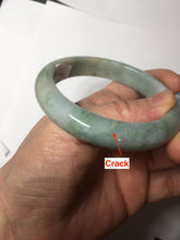 Load image into Gallery viewer, 55.7mm certified 100% natural type A green/yellow/gray jadeite jade bangle AU53-0246
