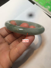 Load image into Gallery viewer, 57.4mm 100% natural Type A icy oily dark green/gray jadeite jade bangle AX59-0336
