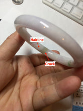 Load image into Gallery viewer, 54mm Certified type A 100% Natural sunny green purple round cut Jadeite bangle PC101-4952
