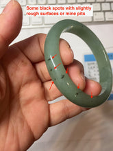 Load image into Gallery viewer, 52.5mm Certified Type A 100% Natural Oily Dark Green Gray Black(油青) Oval Jadeite Jade Bangle PH257-7126
