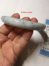 Load image into Gallery viewer, 62.8mm Certificated Type A 100% Natural White blue Jadeite Jade bangle AA118-8435
