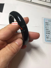Load image into Gallery viewer, 55.6mm Certified Type A 100% Natural dark green/blue/gray/black Guatemala Jadeite bangle PJ138-1474
