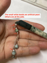Load image into Gallery viewer, 13.5cm 100% Natural green blue black Xiu Jade Serpentine hairpin AW30

