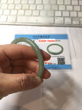 Load image into Gallery viewer, 57mm Certified Type A 100% Natural Oily Dark Green Gray Black(油青) round cut Jadeite Jade Bangle PE109-7139
