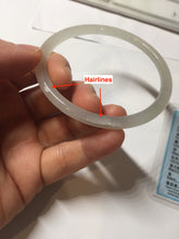 Load image into Gallery viewer, 58.8mm Certified 100% Natural light yellow/gray slim nephrite jade bangle HN72-9229
