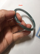 Load image into Gallery viewer, 56.3mm Certified Type A 100% Natural dark green/blue/gray with Guatemala slim round cut Jadeite bangle BG202-8832
