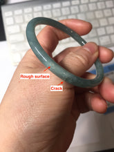 Load image into Gallery viewer, 55.7mm Certified Type A 100% Natural dark green/blue/gray Guatemala slim round cut Jadeite bangle PH174-8132
