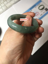 Load image into Gallery viewer, 49mm Certified Type A 100% Natural Oily Dark Green Gray Black Oval Jadeite Jade Bangle PC205-7682
