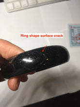 Load image into Gallery viewer, 60mm 100% Natural dark green/black meteorite Stellar Night sky nephrite bangle HN84-1264
