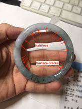 Load image into Gallery viewer, 56.5mm Certified Type A 100% Natural dark green/purple/white round cut Jadeite bangle AA126-6943
