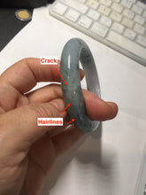 Load image into Gallery viewer, 55mm Certified Type A 100% Natural light green purple with floating flowers Jadeite bangle AY128-6647
