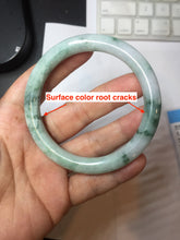 Load image into Gallery viewer, 56.9mm certified Type A 100% Natural green with green floating flowers Green Vines and Spring Blossoms(青藤与飞花)  round cut Jadeite Jade bangle PH216-3253

