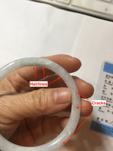 Load image into Gallery viewer, 55mm Certified type A 100% Natural white slim round cut Jadeite bangle PH83-0804
