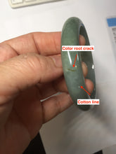 Load image into Gallery viewer, 57mm certified type A 100% Natural dark green gray Jadeite jade bangle PJ48-2857
