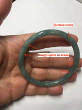 Load image into Gallery viewer, 56mm Certified Type A 100% Natural dark green/blue/gray Guatemala slim round cut Jadeite bangle PH173-8136
