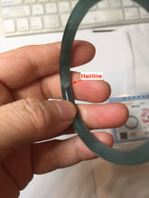 Load image into Gallery viewer, 57.5mm Type A 100% Natural dark green/blue/gray Guatemala slim round cut Jadeite bangle PJ27-4304
