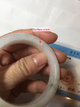 Load image into Gallery viewer, 50.5mm certified 100% natural Type A light green/purple/white jadeite jade bangle AA115-1047
