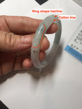 Load image into Gallery viewer, 52.5mm certified natural 100% natural Type A light green/white slim jadeite jade bangle BS91-6677
